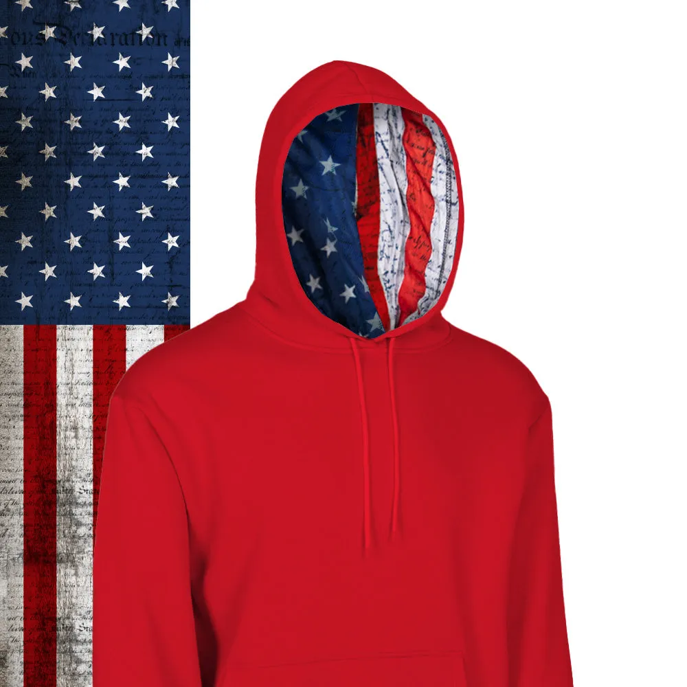 Classic Lined Hoodie | American Flag | Red PreOrder