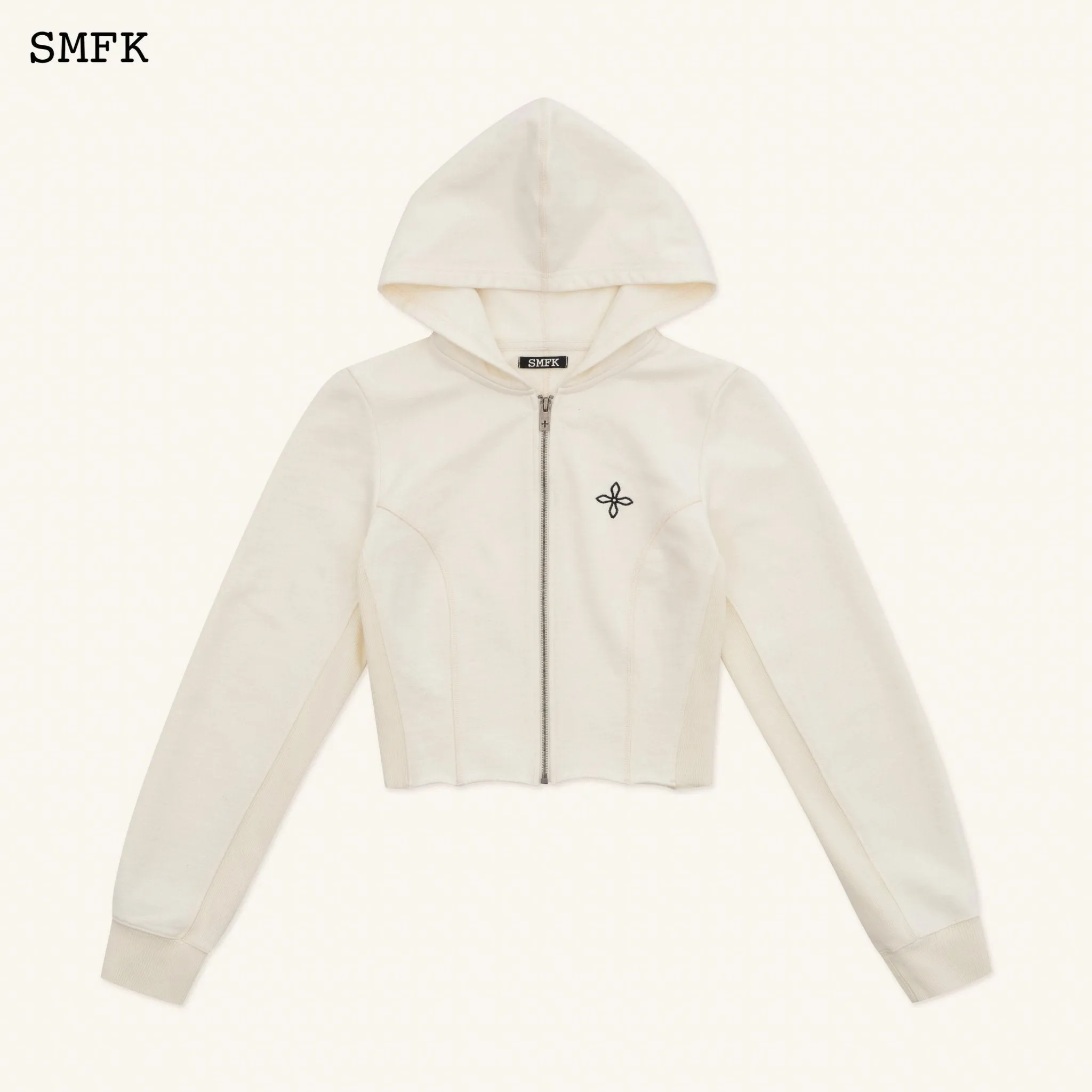 Compass Rove Stray Slim-Fit Hoodie In White