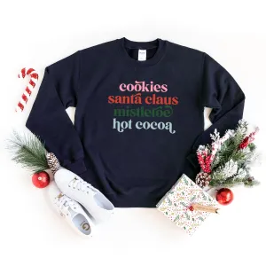 Cookies Santa Claus Mistletoe Colorful | Sweatshirt