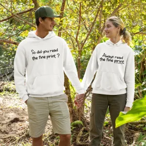 Couples' Gifts: Matching Outfits - Did You Read The Fine Print? Pregnancy Reveal Surprise