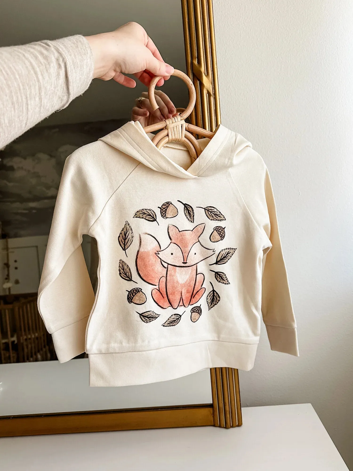 Doe-A-Deer Organic Printed Raglan Hoodie