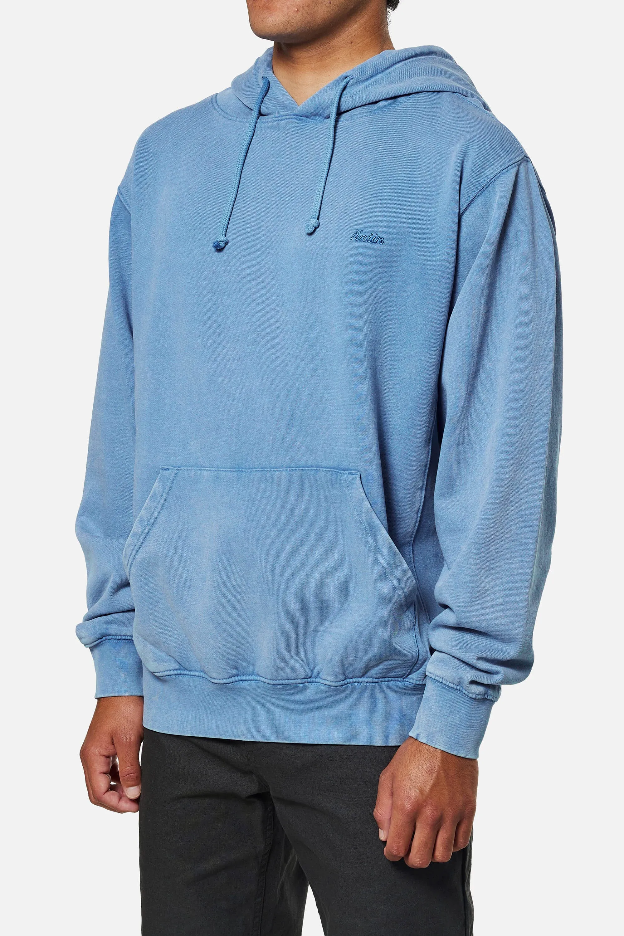 EMBROIDERED HOODIE - Bay Blue Sand Wash