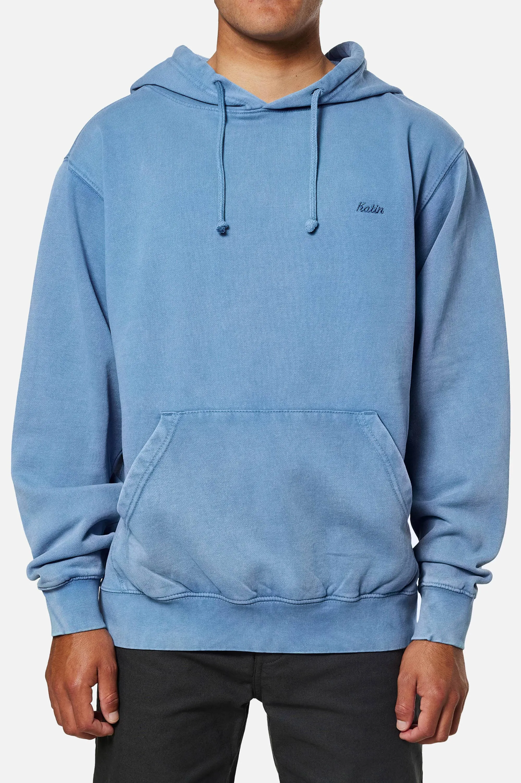 EMBROIDERED HOODIE - Bay Blue Sand Wash