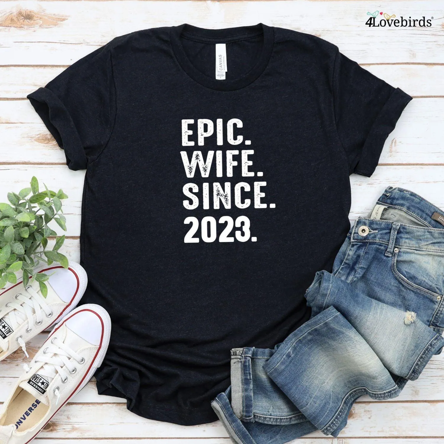 Epic Husband-Wife Since [Date] Custom Matching Set | Couple's Anniversary Outfit Gift | Unique Presents for Him & Her