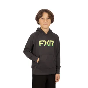 FXR  Youth Pilot UPF Pullover Hoodie Asphalt Glow Stick Polyester Sunshield