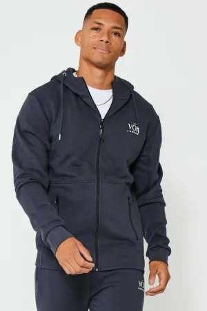 Guilford Fleece Zip Hoodie - Navy