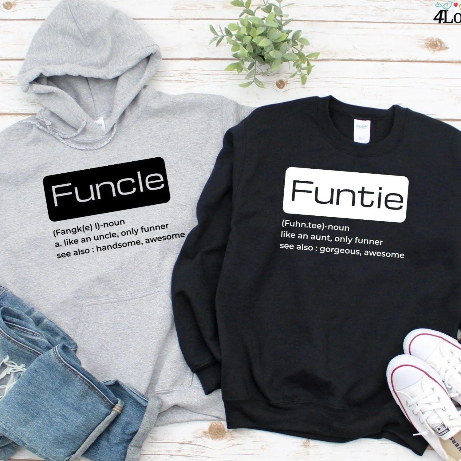 Humorous Family Matching Outfits: Amusing Uncle & Aunt Presents, Funcle & Funtie Defined Sets