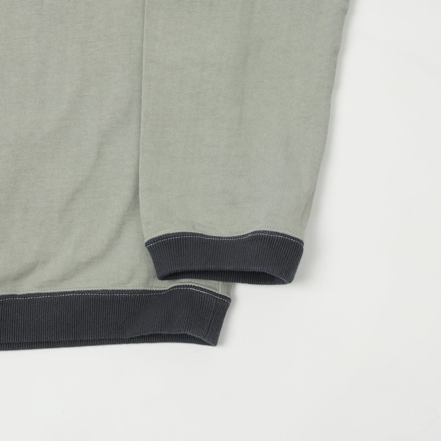 Jackman Dotsume Rib L/S Tee - Dry Sage/Grey