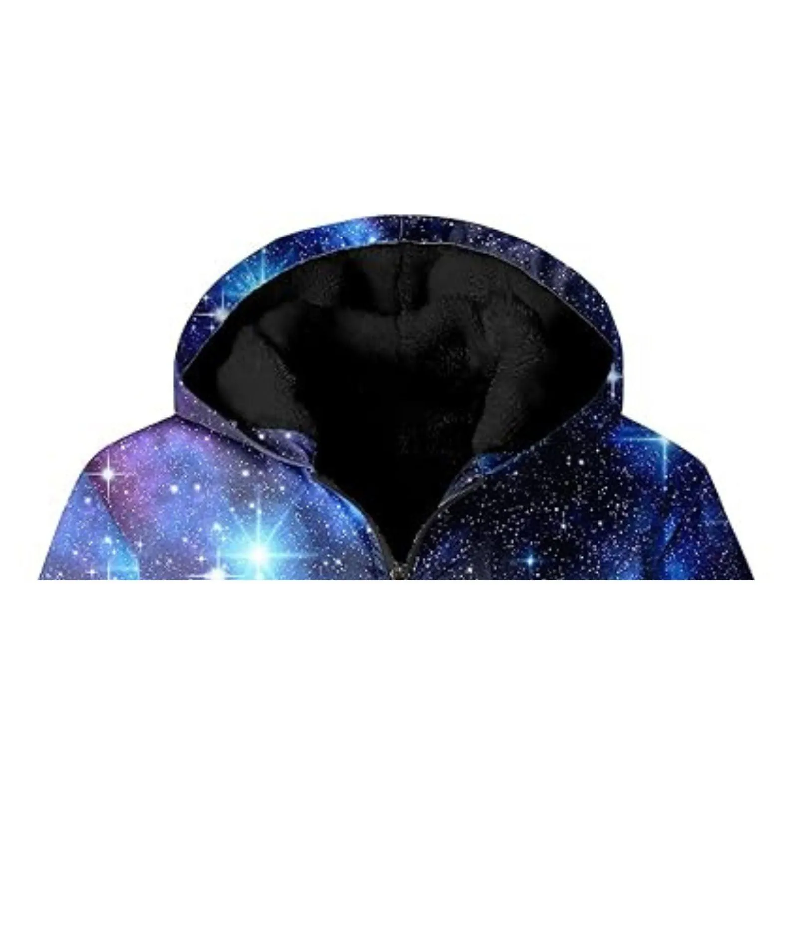 Kid's Sherpa Lined Fleece Space Printed Hoodie-ZPK007294