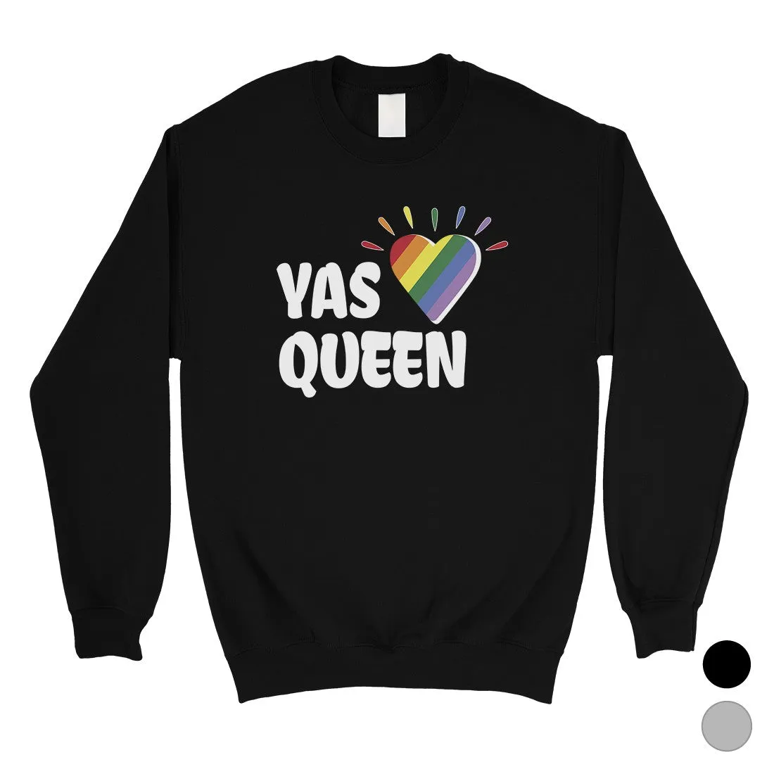 LGBT Yas Queen Rainbow Heart Unisex SweaShirt