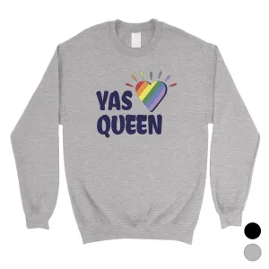 LGBT Yas Queen Rainbow Heart Unisex SweaShirt