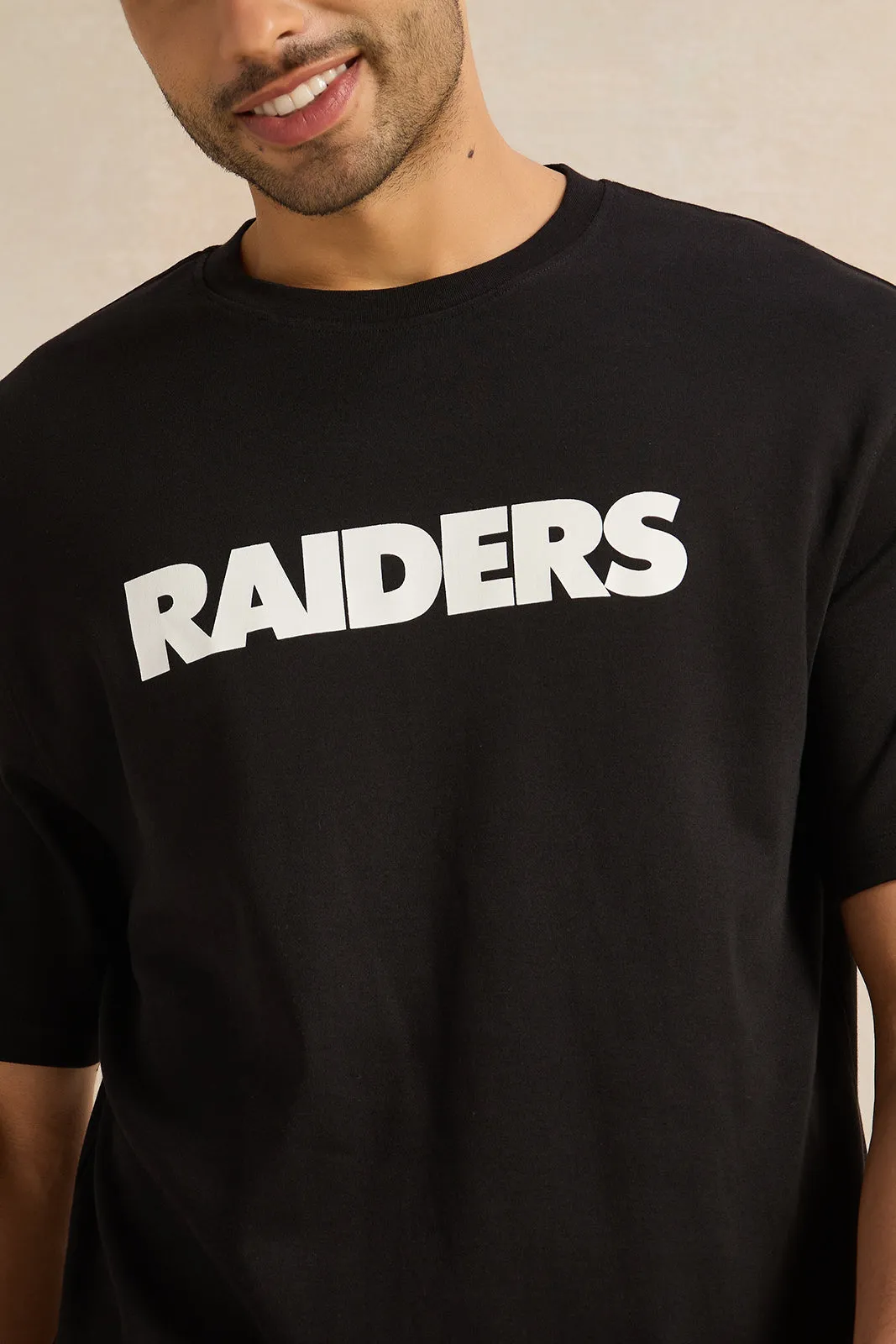 Men Black Los Vegas Raiders Lounge T-shirt