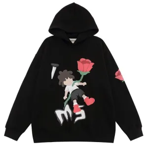 MS Sultana In Rose Graphic Print Hoodie