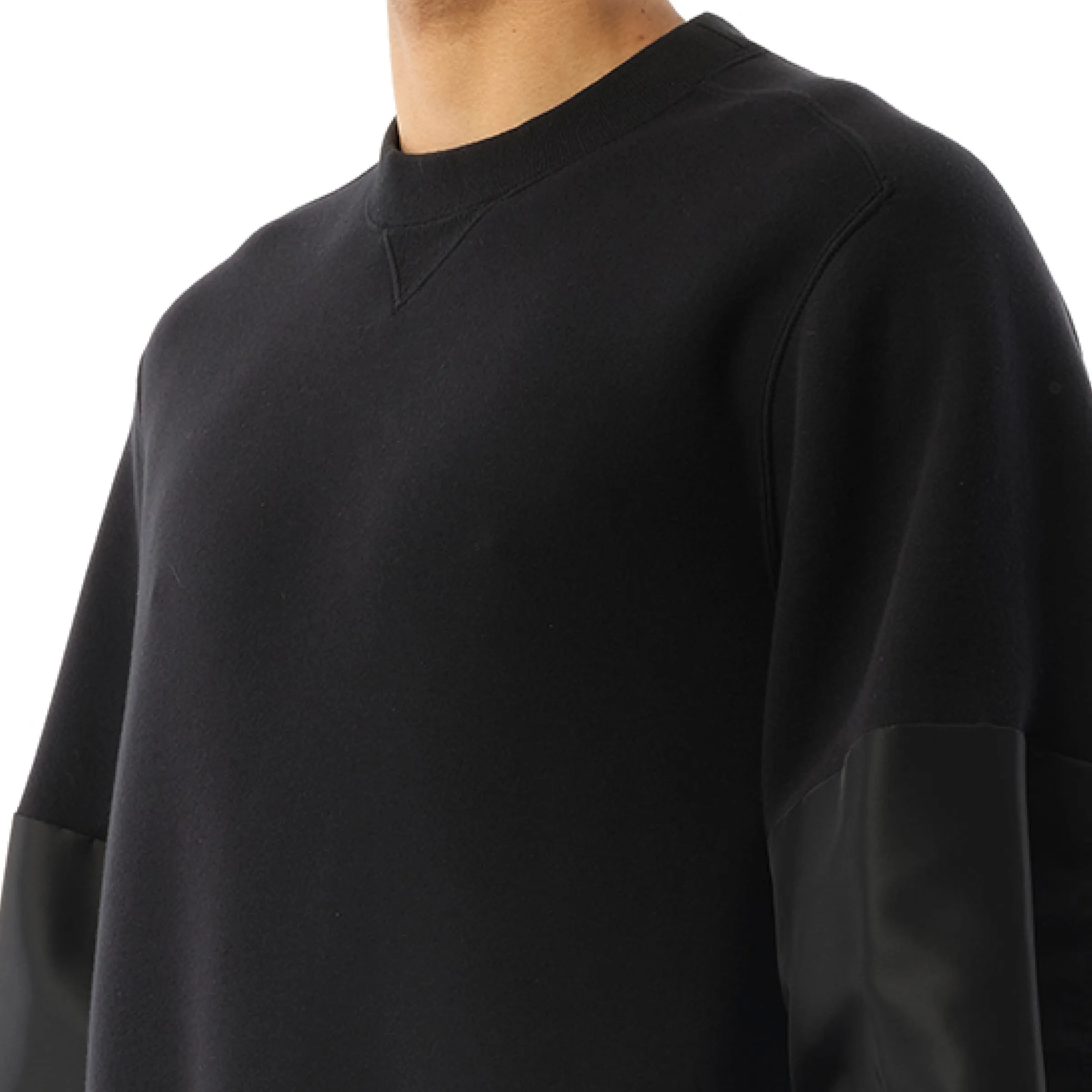 Nylon Twill x Sponge Sweatshirt in Black