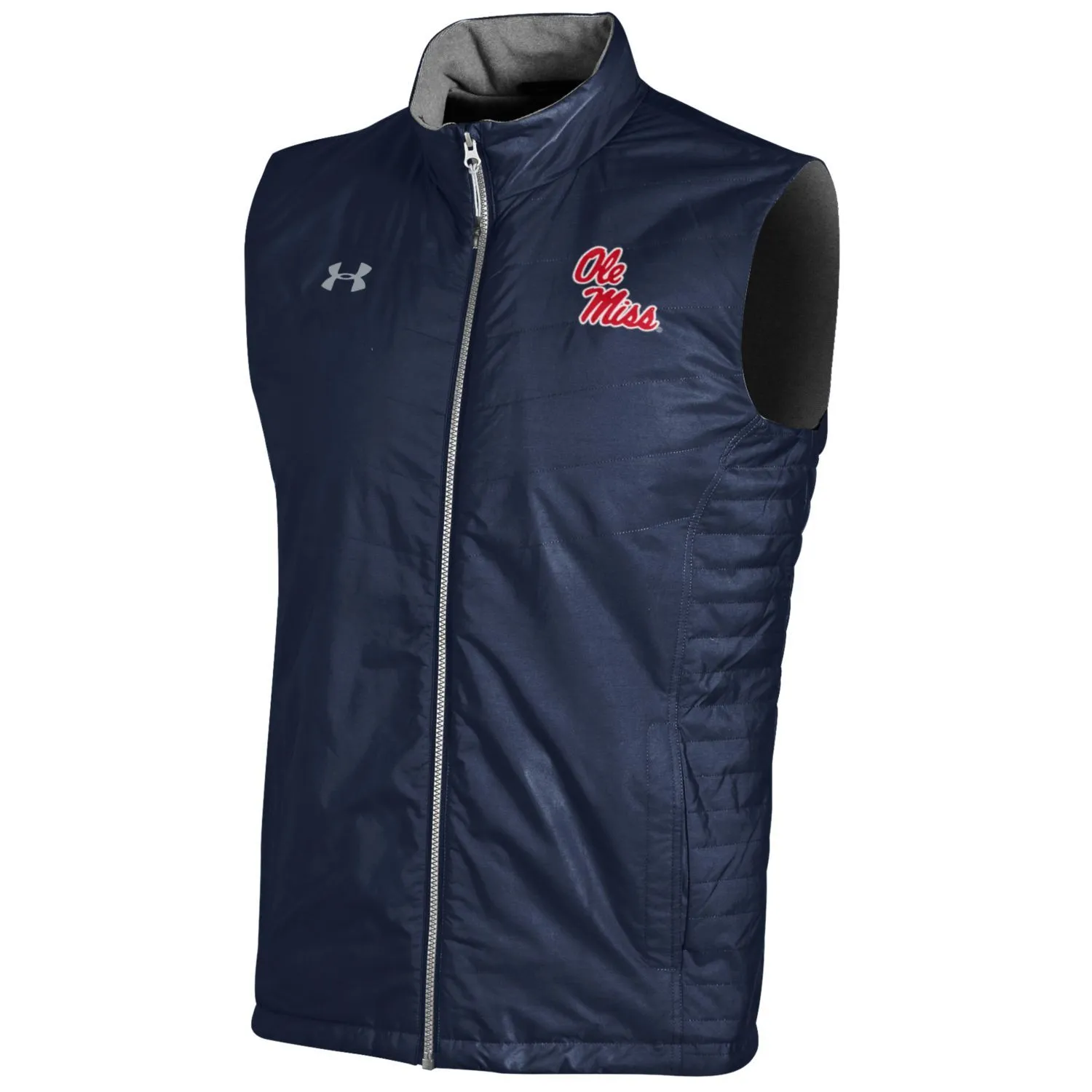 Ole Miss Rebels Under Armour Navy Microfleece ColdGear Storm1 Full-Zip Vest