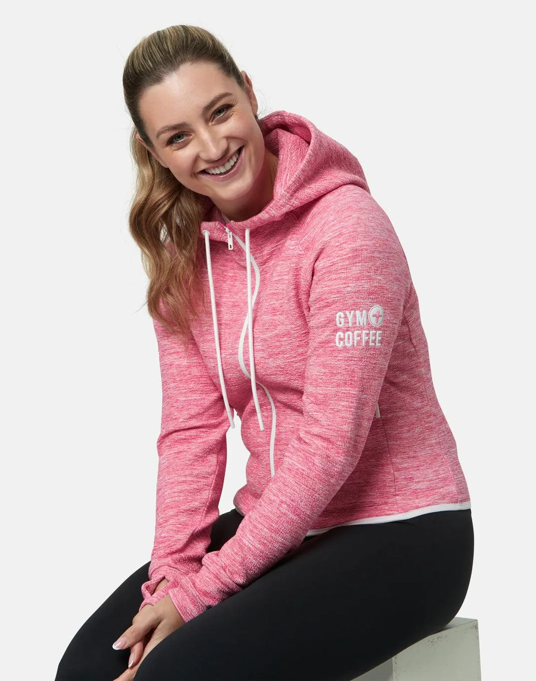 Pink Fleck Zip Hoodie