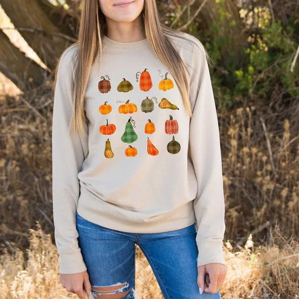 Plaid Pumpkins Chart Lightweight Sweatshirt