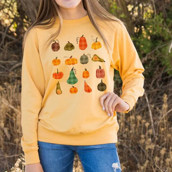 Plaid Pumpkins Chart Lightweight Sweatshirt