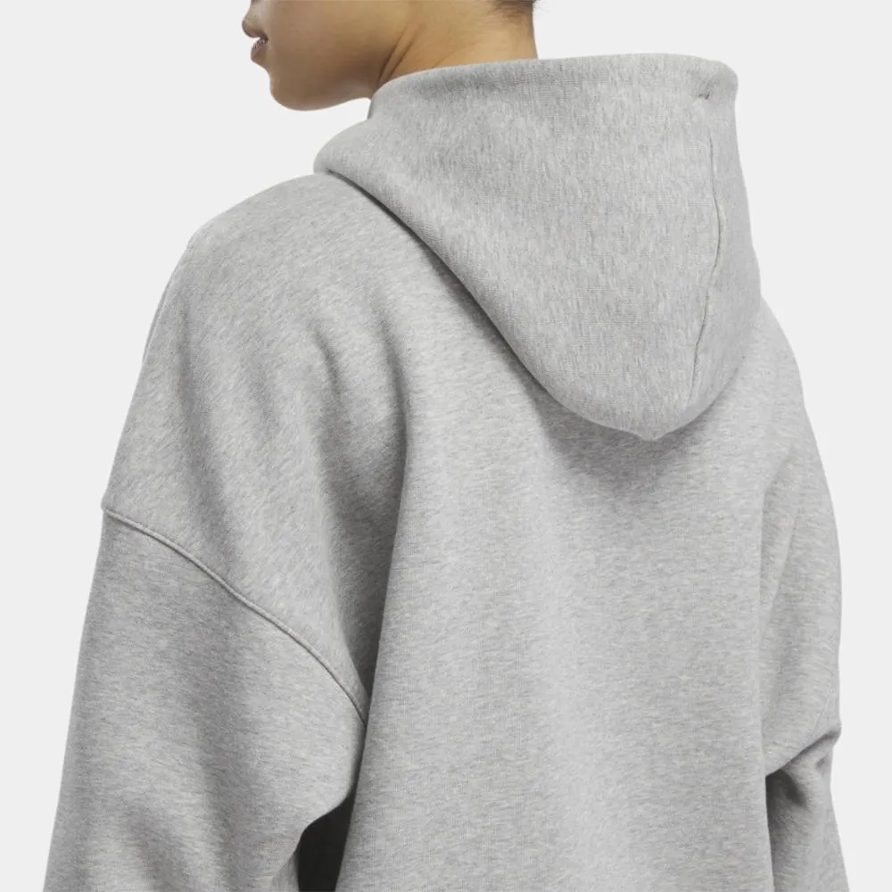 Reebok Apparel Women Lux Oversized Hoodie MEDIUM GREY HEATHER