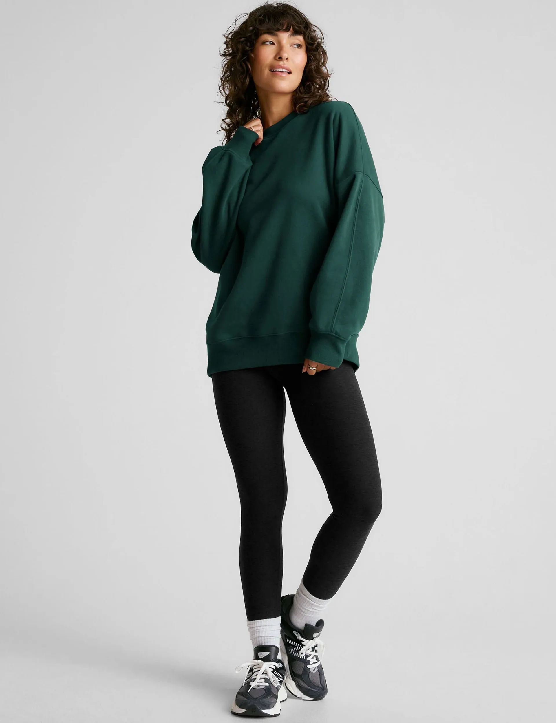 Solstice Fleece Oversized Sweatshirt - Dark Spruce Green