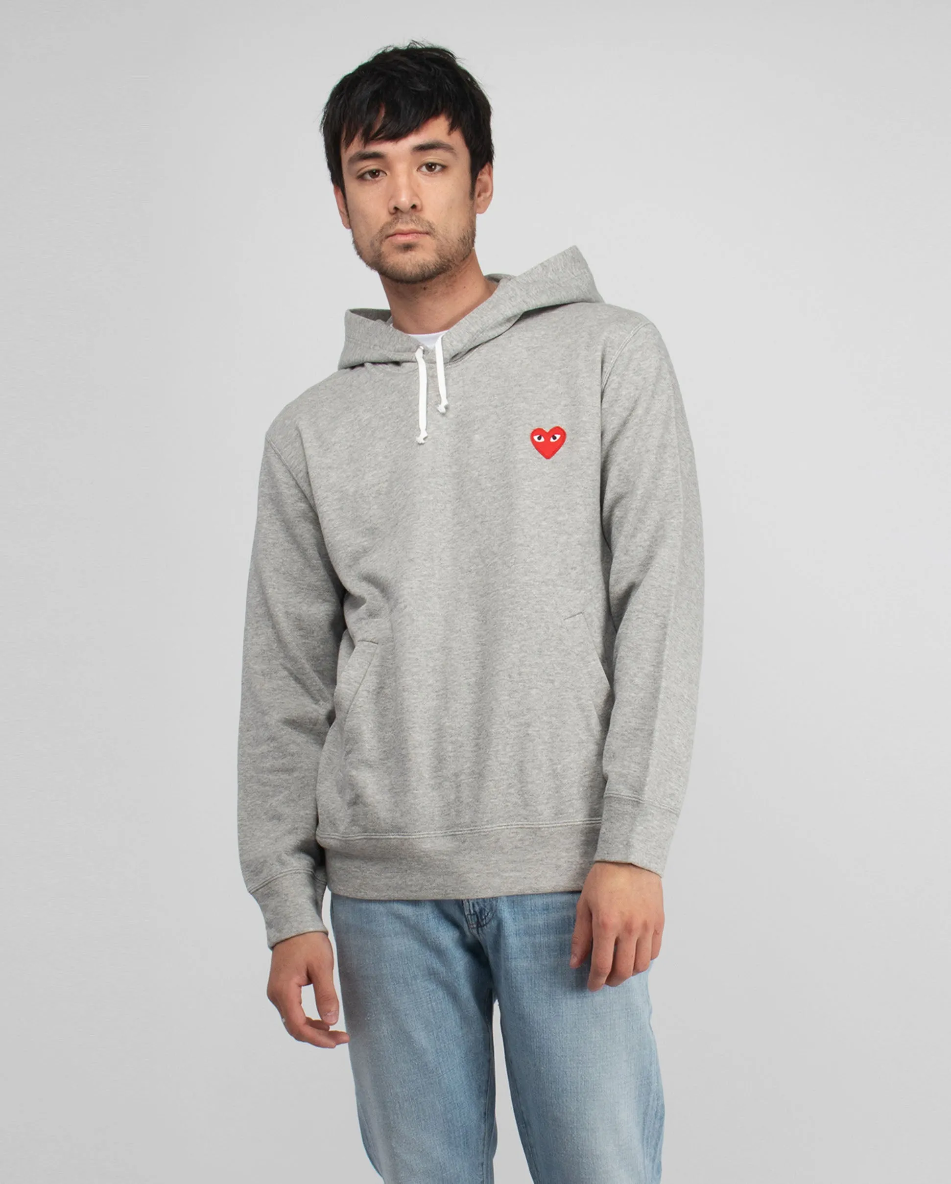 T170 RED HEART HOODIE / GREY