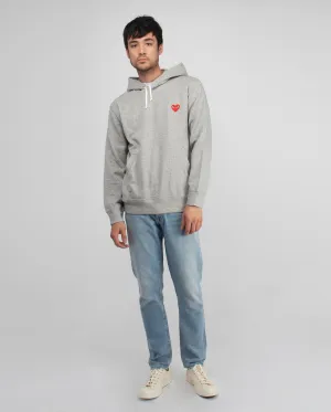 T170 RED HEART HOODIE / GREY