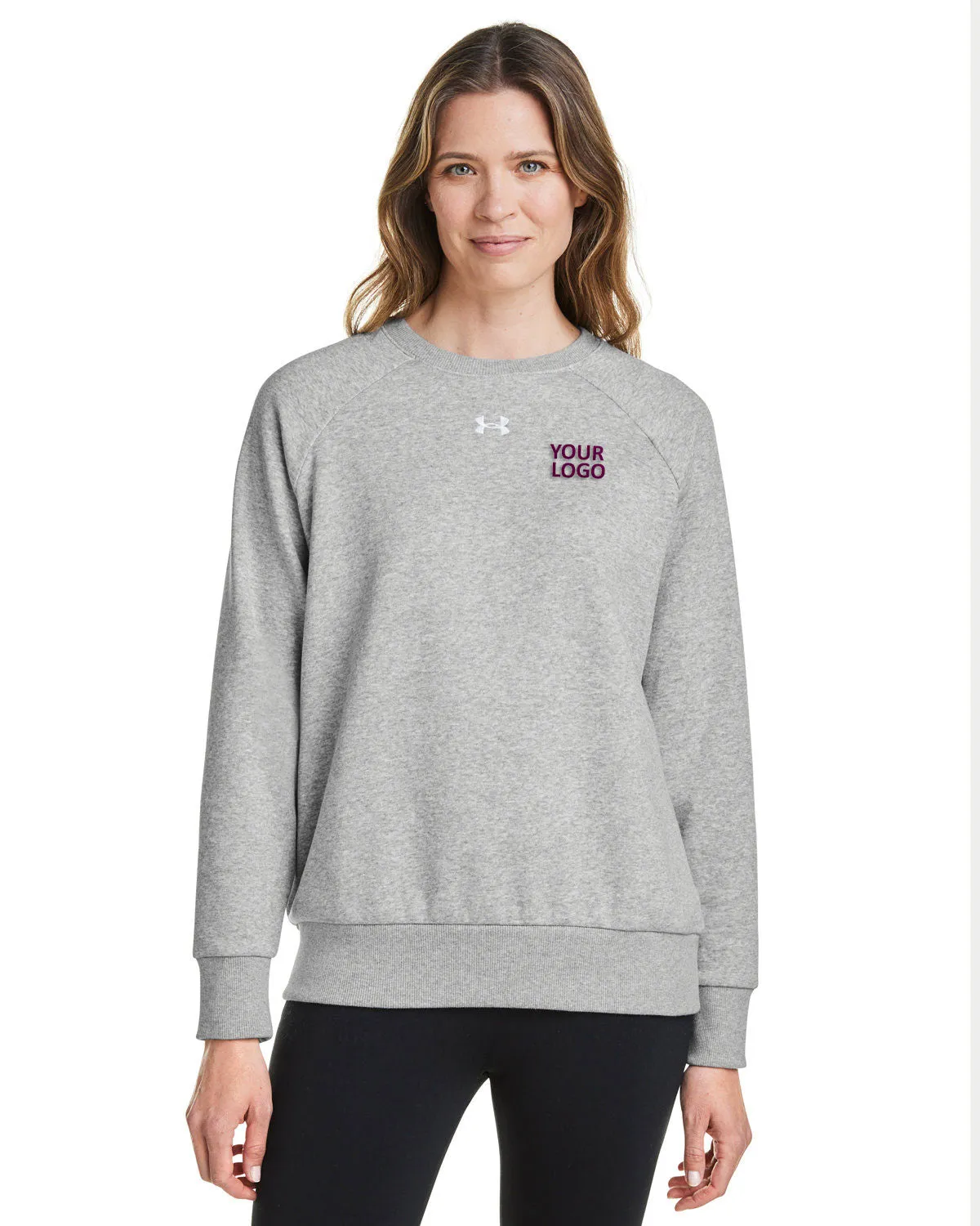 Under Armour Ladies Rival Fleece Custom Sweatshirts, Grey Light