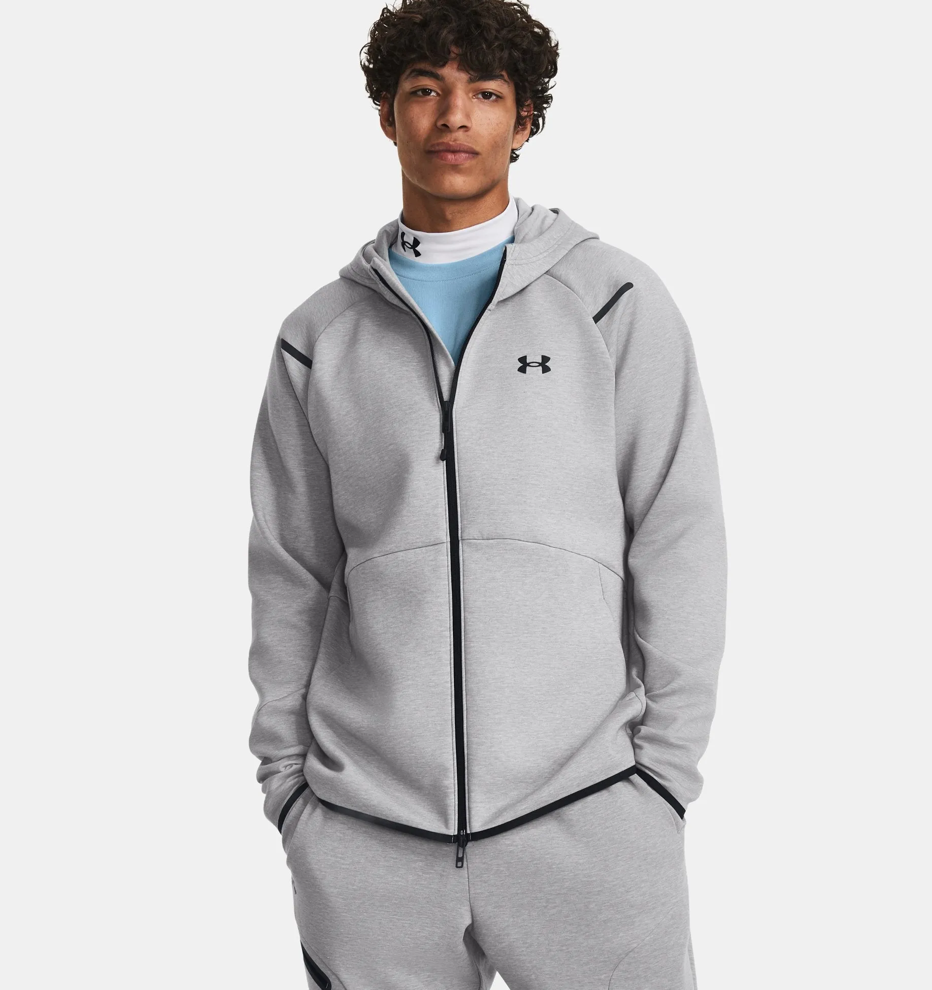 Under Armour Mens Unstoppable Fleece Full Zip - Gray