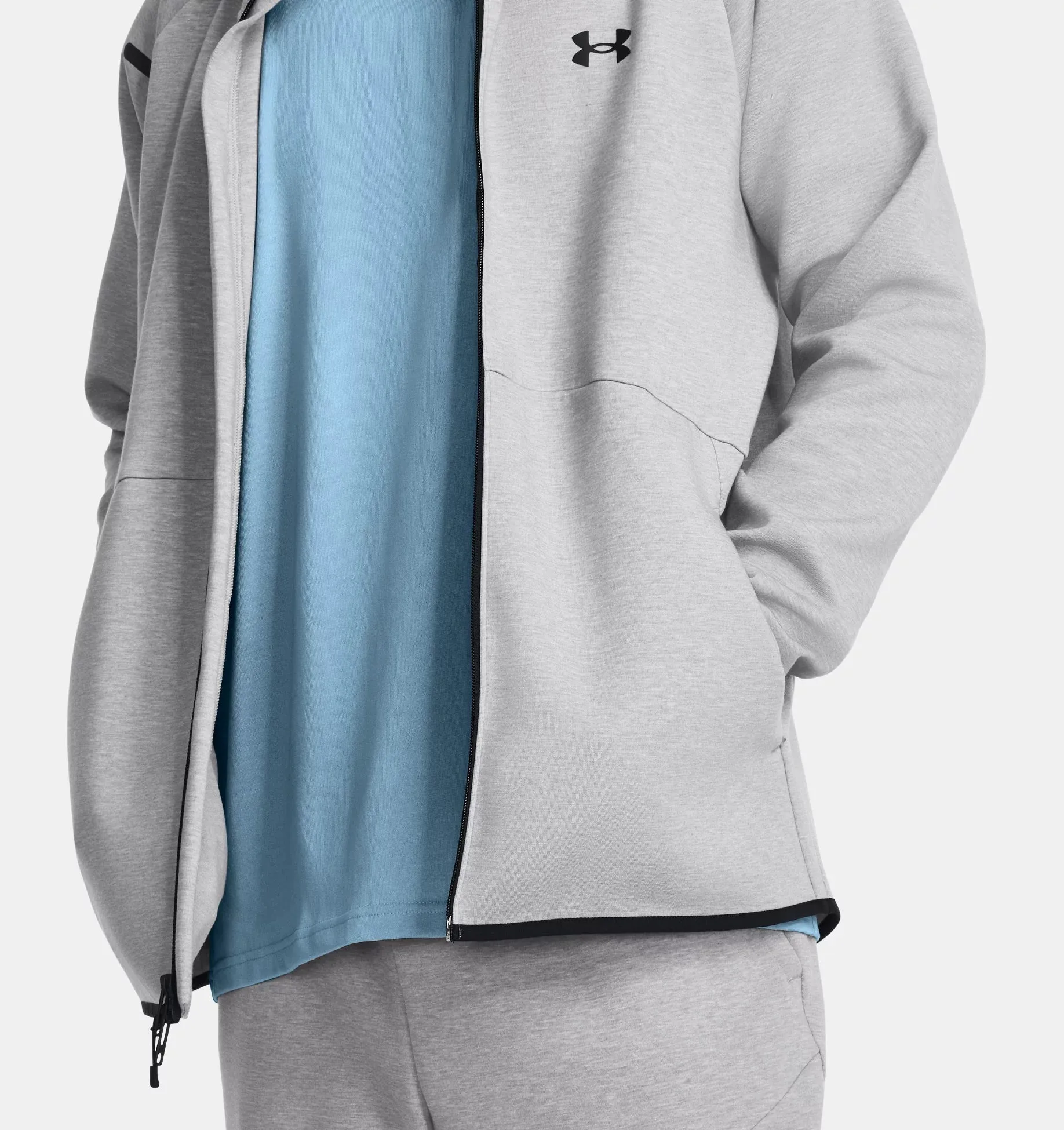 Under Armour Mens Unstoppable Fleece Full Zip - Gray