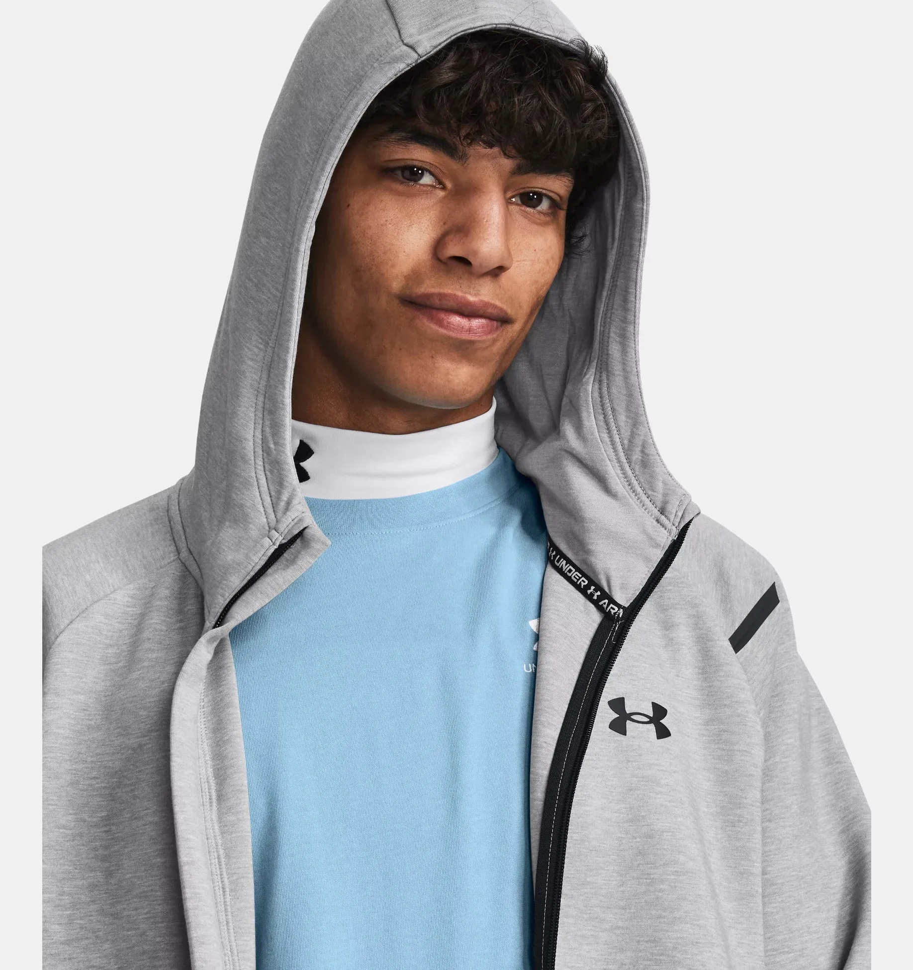 Under Armour Mens Unstoppable Fleece Full Zip - Gray