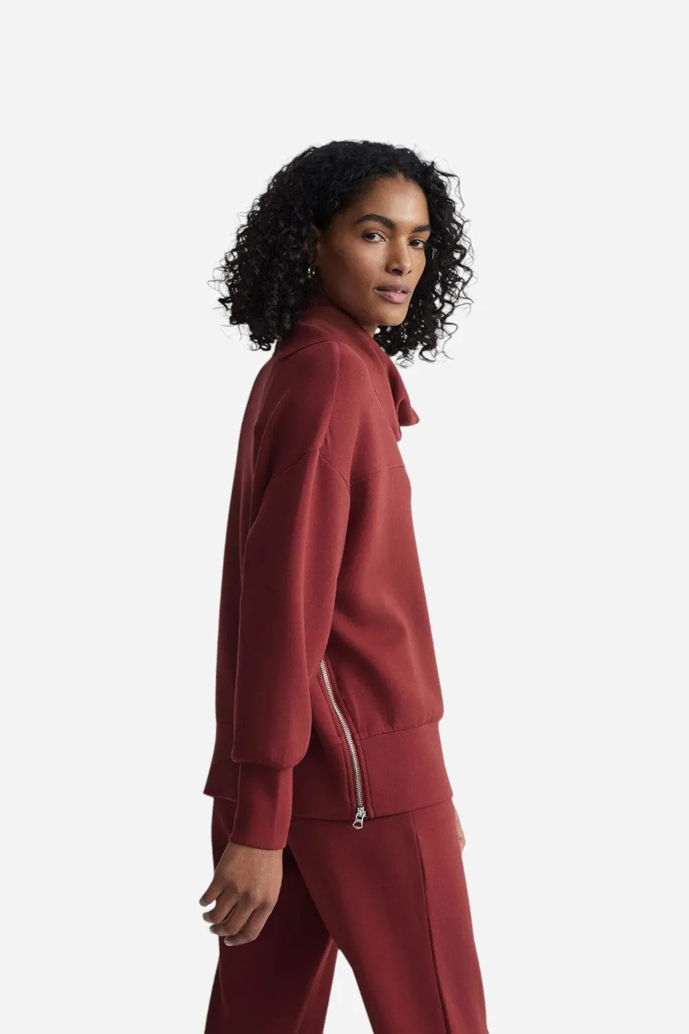 Varley Priya Longline Sweater Russett Brown