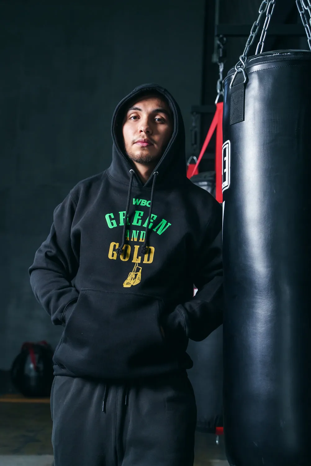 WBC By TITLE Boxing Green & Gold Hoodie