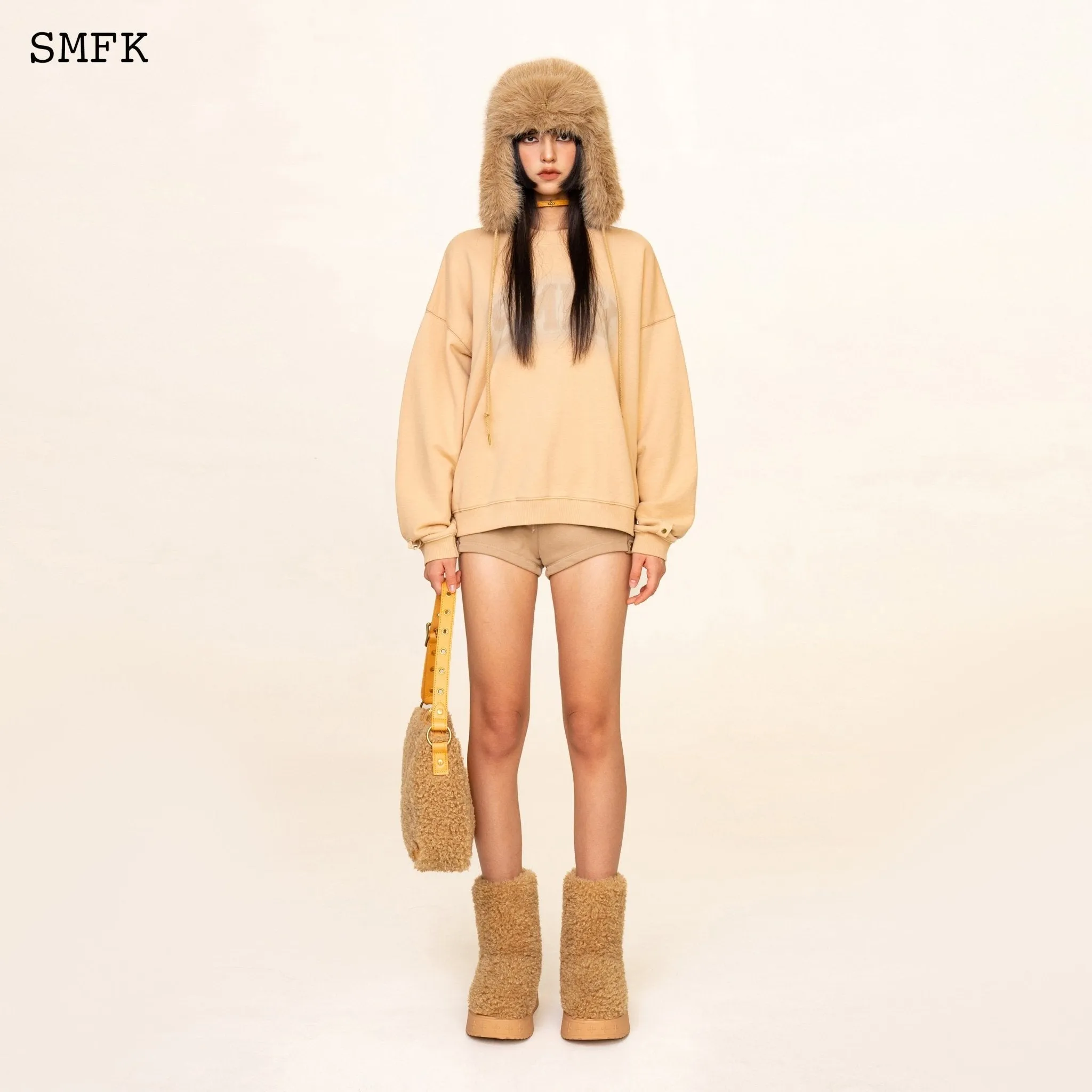 WildWolrd Desert Camping Oversize Sweatshirt In Wheat