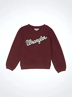 Wrangler Girls Embroidered Puff Sleeve Pullover