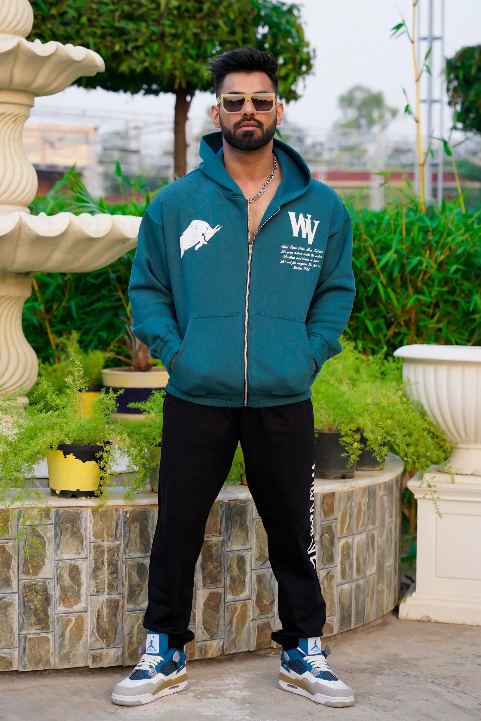 WV STAND UP "PREMIUM VINTAGE" ZIPPER HOODIE (DARK TEAL)