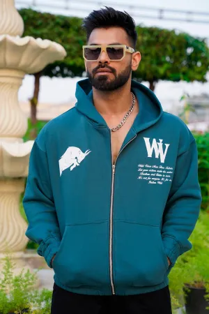 WV STAND UP "PREMIUM VINTAGE" ZIPPER HOODIE (DARK TEAL)