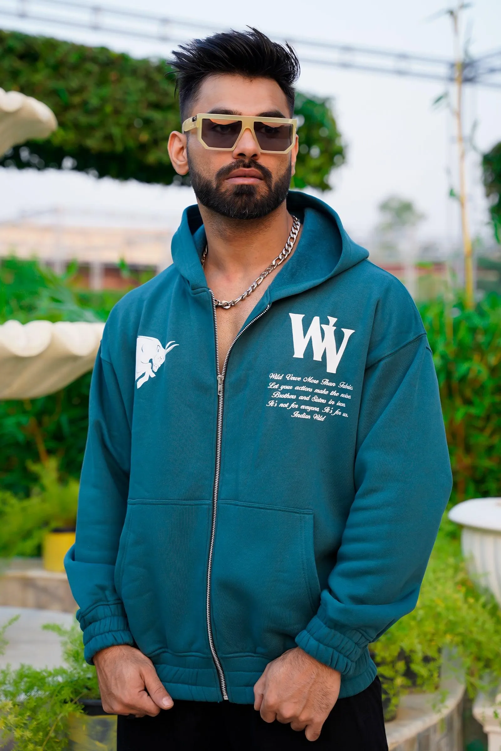 WV STAND UP "PREMIUM VINTAGE" ZIPPER HOODIE (DARK TEAL)